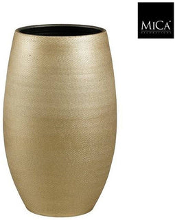 Mica Decorations Bloempot Porto - 31x31x50 cm - Terracotta - Goud,Metallic