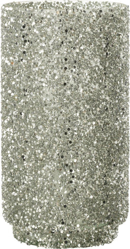 J-Line windlicht Glitter - glas - zilver - large