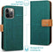 iMoshion Hoesje Geschikt voor iPhone 13 Pro Hoesje Met Pasjeshouder - iMoshion Luxe Canvas Bookcase - Groen