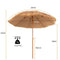 coast Hawaiiaanse Stijl Stroparasol Ø205 cm – Natuurlijk Design met 8 Metalen Ribben