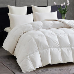 Donsdekbed 155 x 220 cm, 50% dons, 50% veren, winterdekbed, overtrek van 100% katoen, geschikt voor