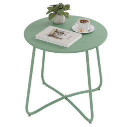 Esituro Bijzettafel - Ø45cm - Hoogte 45cm - Metaal - Groen