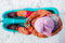 Restart Slee Kunststof - Baby Rider Slede - Hoge rugleuning - Blauw/Donkerblauw