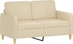 vidaXL - Tweezitsbank - 120 - cm - stof - crèmekleurig