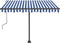 vidaXL - Luifel - vrijstaand - handmatig - uittrekbaar - 600x350 - cm - geel - en - wit