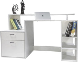 Bureau balie - computertafel - computerbureau - 140 cm breed - ladekastje en veel opbergruimte