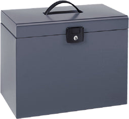 Esselte - Maletin Homebox - Metaal grijs met 5 hangmappen en sleutel