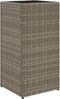 vidaXL - Plantenbakken - 2 - st - 30x30x60 - cm - poly - rattan - grijs