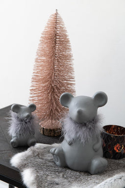 J-Line decoratie Kerstboom - kunststof - roze - medium