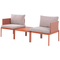 Beliani TERRACINA - Loungeset voor 2 - Oranje - Aluminium