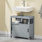 SoBuy FRG128-SG - Wastafelonderkast - 2 Schuifdeuren 1 Open Plank - Grijs 60x60x30cm