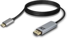 ACT AC7035 - USB-C naar DisplayPort Kabel - 4K 60Hz 1,8m - Grijs Zwart