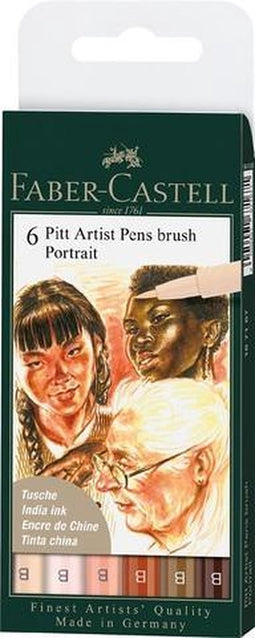 Faber-Castell brushpen - tekenstift - Pitt Artist Pen - 6-delig Porter - FC-167167