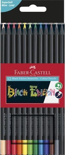Faber-Castell kleurpotloden - Black Edition - 12 stuks - FC-116412