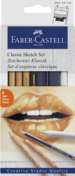 Faber-Castell potloden set classic - tekenset - pastel - Creative Studio - 6-delig - FC-114004