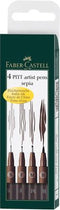 Faber Castell tekenstift - fineliners - Pitt Artist Pen - sepia - 4-delig - FC-167101