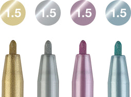 Faber-Castell tekenstift - Pitt Artist Pen - metallic - 4-delig etui - FC-167304