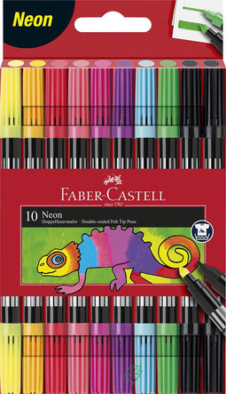 Faber-Castell viltstiften - dubbele punt - 10 stuks - neon kleuren - FC-151109