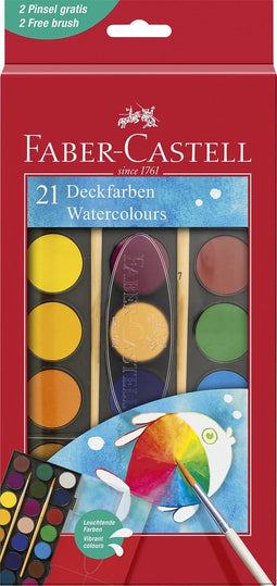 Faber-Castell waterverfdoos - 21 kleuren + penseel - FC-125027