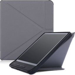Lunso - sleepcover origami hoes - Geschikt voor Kobo Forma - Grijs