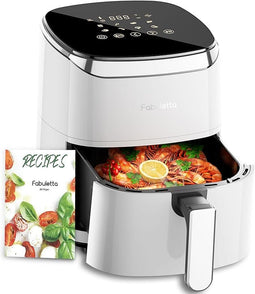 Fabuletta 9-in-1 heteluchtfriteuse, 4 liter, 230°C, digitaal LED-touchscreen, wit AirFryer met snell