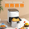 Fabuletta 9-in-1 heteluchtfriteuse, 4 liter, 230°C, digitaal LED-touchscreen, wit AirFryer met snell