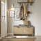 SoBuy - Schoeiselbank met opbergruimte - Licht eiken - 100x24x50 cm - 2 deuren - Max. belasting 237