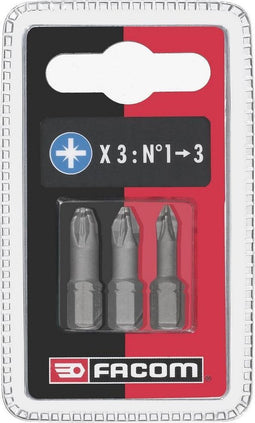 Facom 3 High Perf' bits voor Pozidriv® schroeven - ED1.J3