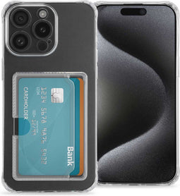 iMoshion Hoesje Geschikt voor iPhone 15 Pro Max Hoesje Met Pasjeshouder - iMoshion Softcase Backcover met pashouder 3.0 - Transparant