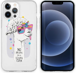 iMoshion Hoesje Geschikt voor iPhone 13 Pro Hoesje Siliconen - iMoshion Design hoesje - Transparant / Llamacorn