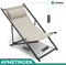 Niceey Ligstoel Opvouwbaar met Hoofdsteun - Strandstoel Inklapbaar - Campingstoel - Strandstoel - Tuin - Beige