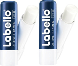 Labello - Men Active - 24H Verzorging - SPF 15 - Lippenbalsem - Lippen - Natuurlijke Olien - 2 Stuks - Labello - Men Active - 24H Verzorging - SPF 15 - Lippenbalsem - Lippen - Natuurlijke Olien - 2 Stuks