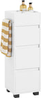 SoBuy BZR29-W - Badkamerkast - 3 Lades 4 Open Vakken - Wit 30x90x30cm