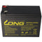 KungLong WP10-12SE - Accu - 12V 10Ah 151x65x112mm 6.3mm plug contacten