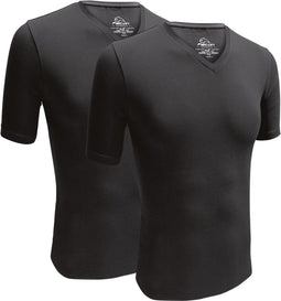 Falcon - Hugh V-neck 2Pack - Zwarte T-shirts - M - Zwart