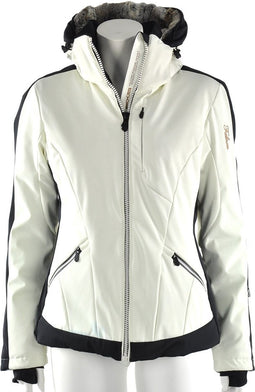 Falcon Kasandra Wintersportjas - Maat L - Vrouwen - crème/zwart