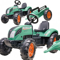 Falk Tractor Farm Lander Set Vintage Groen met Aanhanger 3-7 Jaar - 60% Gerecycled Plastic