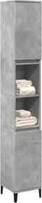 vidaXL - Badkamerkast - 30x30x190 - cm - bewerkt - hout - betongrijs