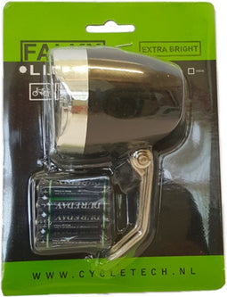 Falkx Koplamp 60 Mm Batterijen Led Zwart