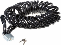 Falkx Staalkabel met slot - 10 meter - geplastificeerd - 15 mm dik - zwart/zilver