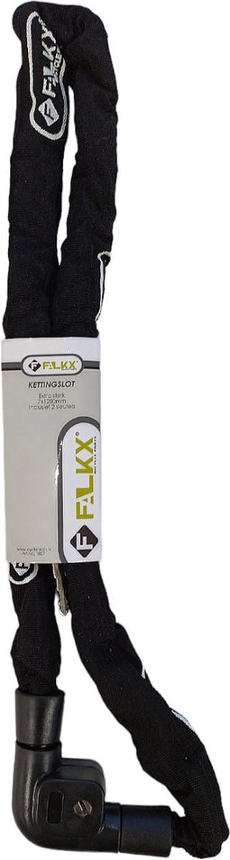 Falkx Steel-O Chain Kettingslot 120 CM - Nylon Hoes - Staal - Zwart - Slot