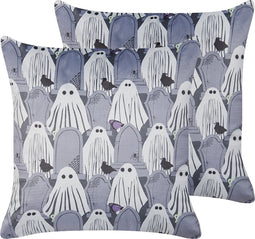 FANATE - Sierkussen set van 2 - Grijs - 45 x 45 cm - Fluweel