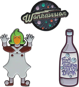 FaNaTtik Willy Wonka And The Chocolate Factory Pin Badge Set Limited Edition Multicolours