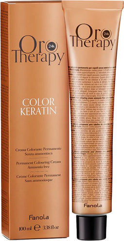 Fanola Haarverf Orotherapy Color Keratin Permanent Colouring Cream 6.46 Dark Blonde Copper Red