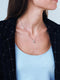 Esprit ESNL00301242 - Collier met ronde hanger - Zilver roségoudverguld - 42cm + 3cm verlengstuk