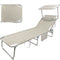 Beach sunbed Aktive Foldable Beige 188 x 30 x 58 cm