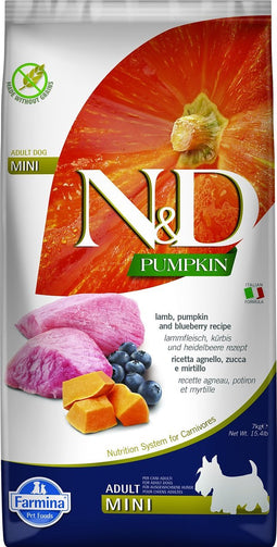 Farmina N&D Pumpkin Lam, Pompoen & Bosbes Adult Mini 7kg