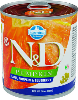Farmina N&D Pumpkin Pastete Hundefutter (Nassfutter, mit hochwertigen Vitaminen und naturliche Antioxidantien, ohne Mais, Zutaten: Lamm und Blaubeere, Portionsgroße: 285 g)