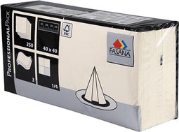 FASANA Papieren servetten creme 250st. 33x33cm 2-laags 1/4 vouw