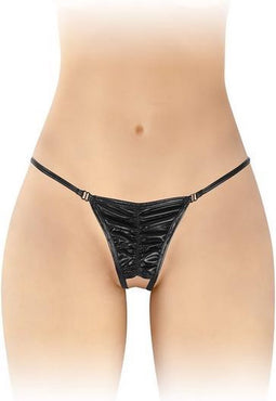 Fashion Secret Angela - Erotische String met Open Kruis - Zwart - One Size